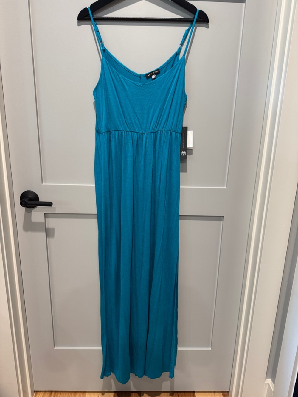 Bluish Spaghetti Strap Maxi Dress